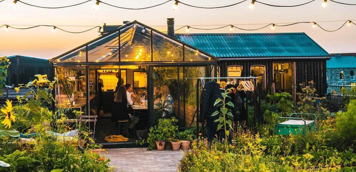 Østergro is located on a rooftop and serves as both an organic restaurant and urban garden