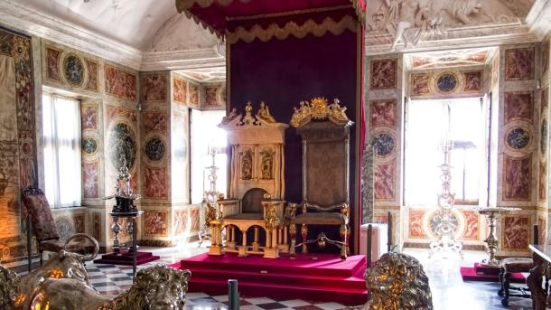The throne room at Rosenborg Slot