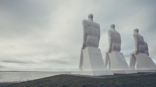 The sculpture Men by the Sea in Esbjerg