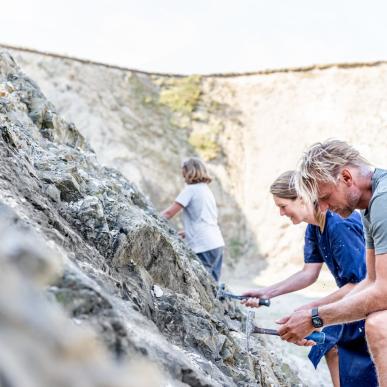 Fossielen zoeken in de Limjord in Denemarken