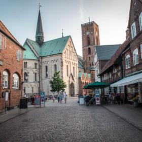 Den gamle bydel i Ribe i Danmark