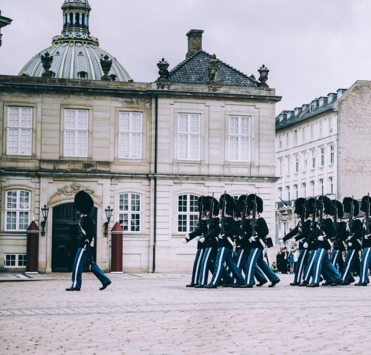 La guardia reale a Palazzo di Amalienborg